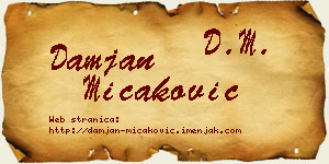 Damjan Micaković vizit kartica
